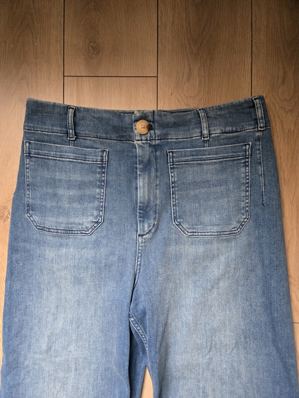 Anthropologie Maeve The Colette Crop High-Rise Wide-Leg Jeans Size 33 - Picture 4 of 10